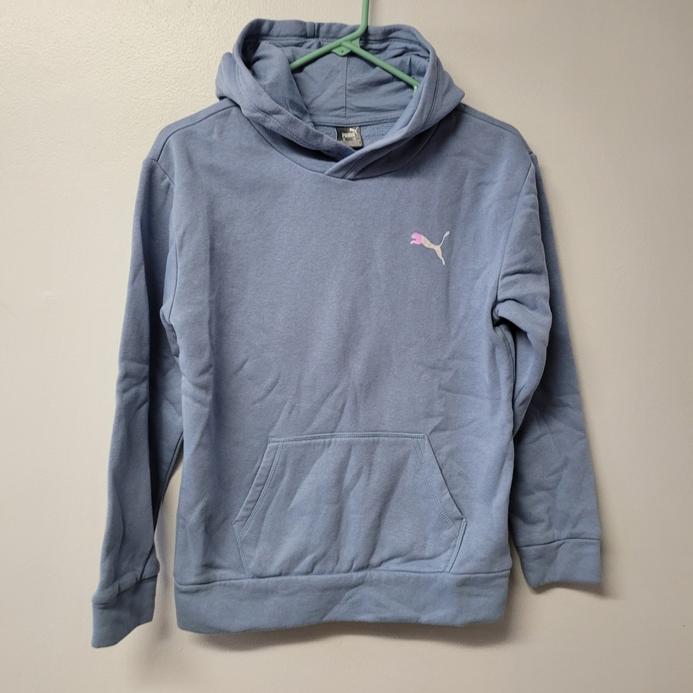 Puma Kids‎ Youth XL Gray Blue Hoodie Pullover Athletic Comfort